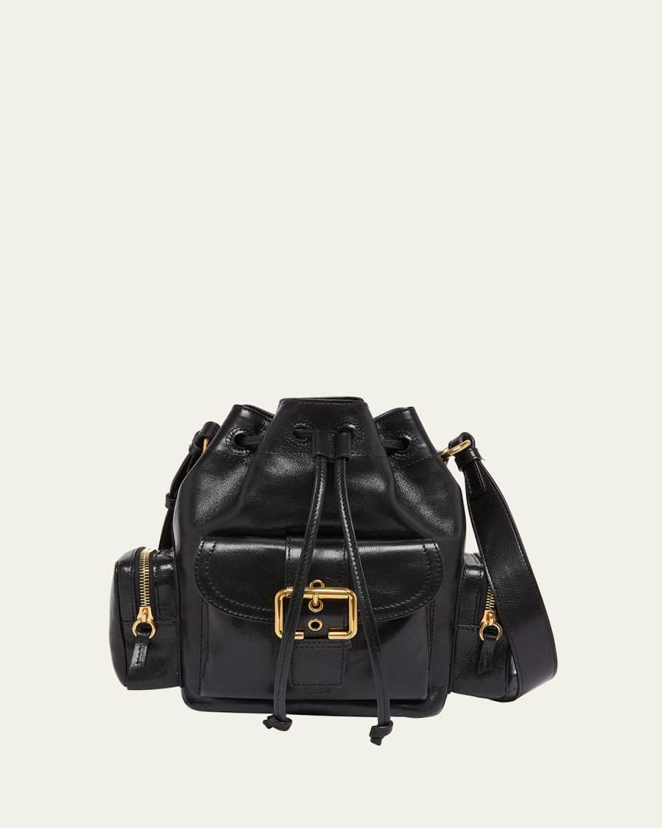 Camera Bucket Crossbody Bag in Shiny Calfskin