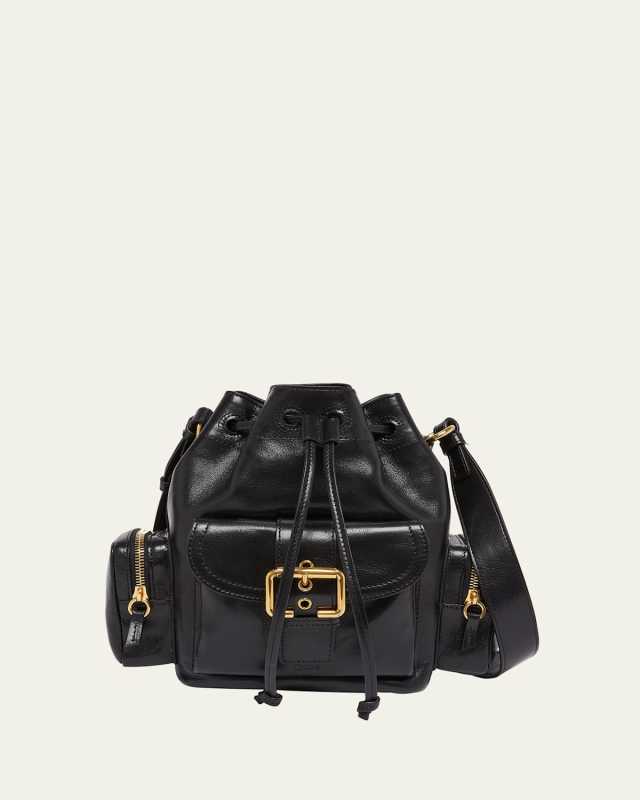 Camera Bucket Crossbody Bag in Shiny Calfskin