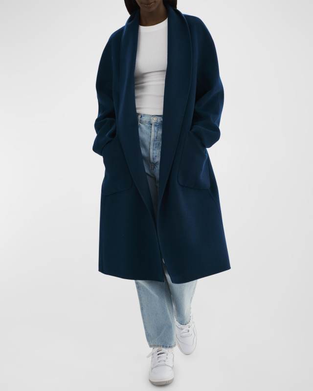 Thara Shawl-Collar Wool Coat