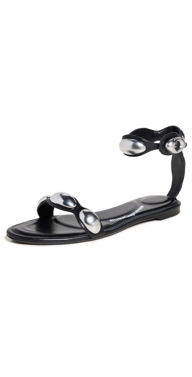 Alexander Wang Dome Flat Sandals Black
