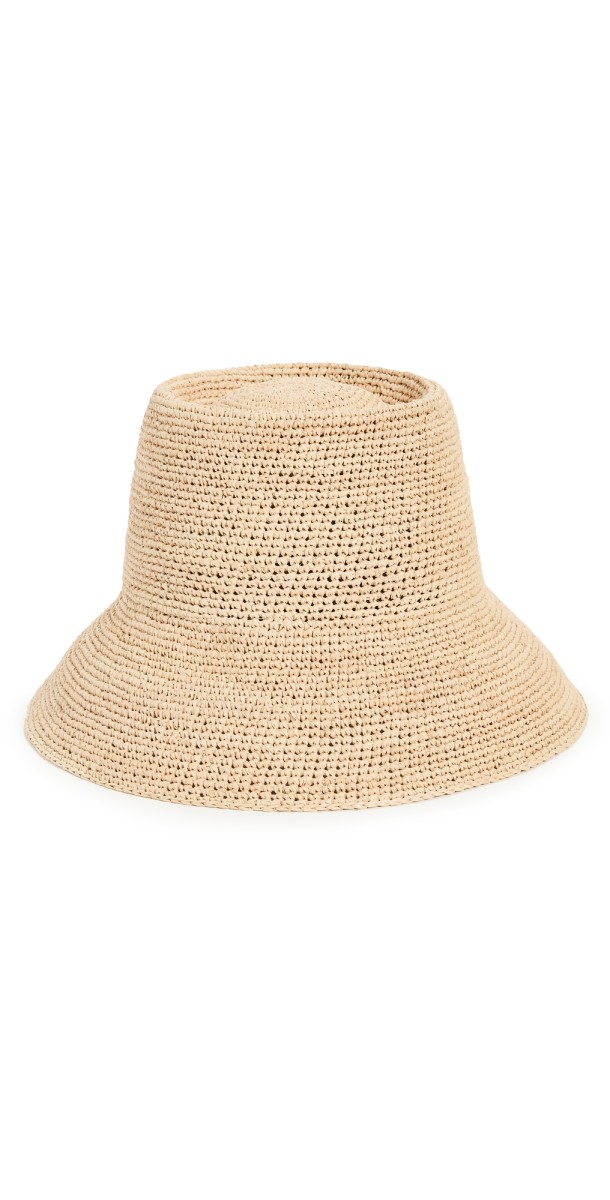 Janessa Leone Felix Straw Bucket Hat Natural