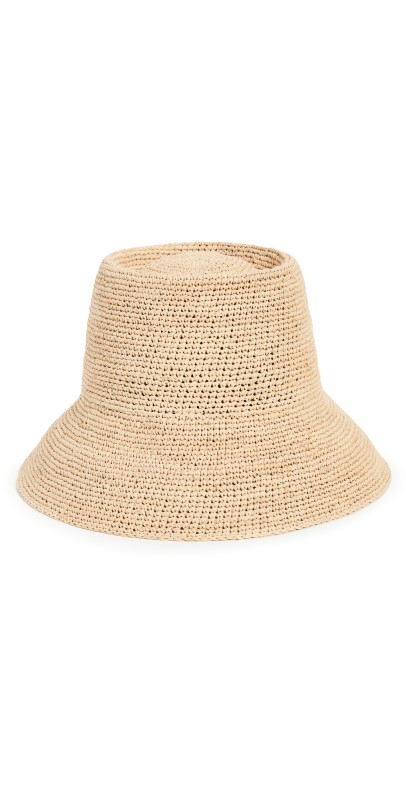 Janessa Leone Felix Straw Bucket Hat Natural