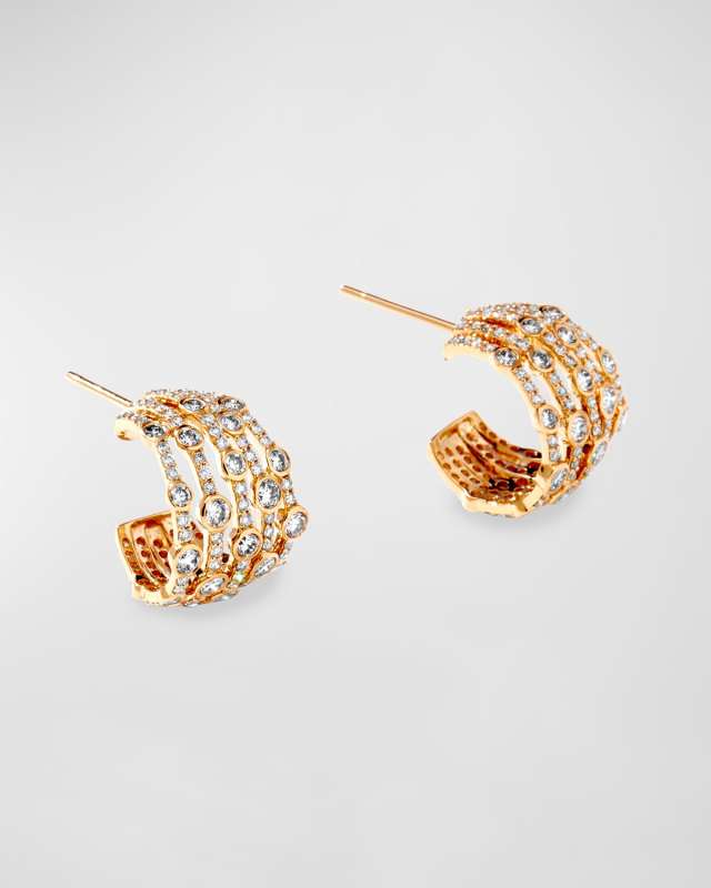 18K Cosmic Hoop Earrings with Diamonds