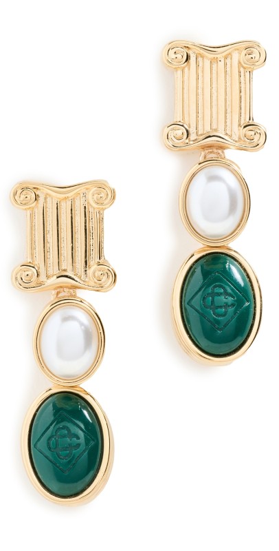 Casablanca Cameo Column Drop Earrings Gr