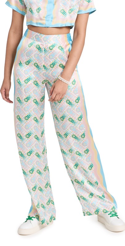 Casablanca Printed Straight Leg Trousers Ping Pong Print