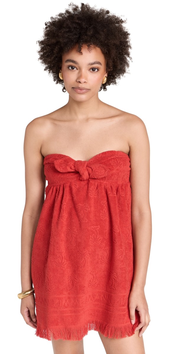 Zimmermann Alight Toweling Mini Dress Red
