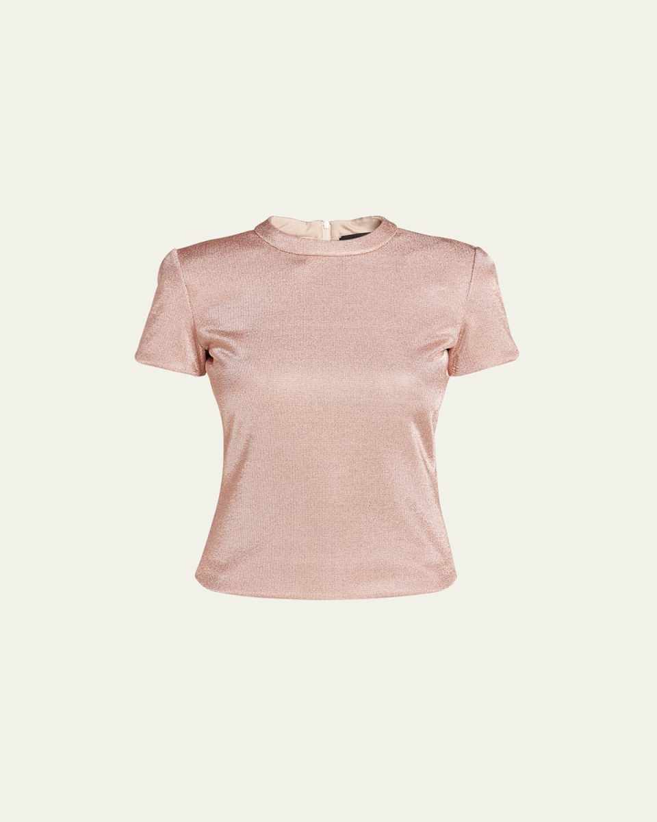 Metallic Short-Sleeve Bonded Jersey Tee