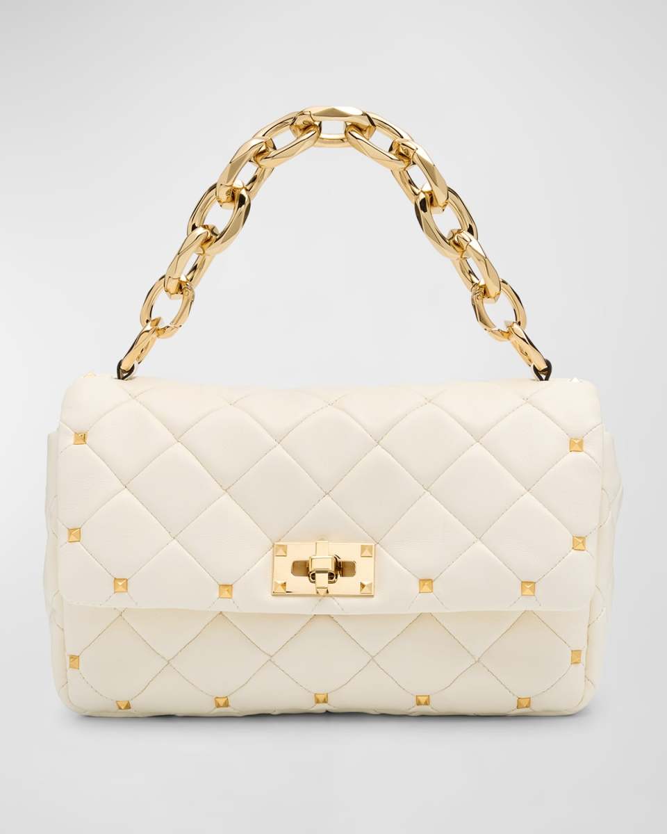 Small Spike Rockstud Quilted Leather Shoulder Bag