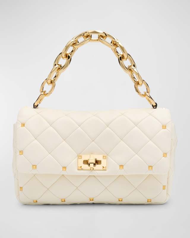 Small Spike Rockstud Quilted Leather Shoulder Bag
