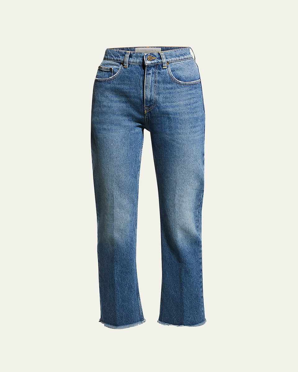 Golden Cropped Flare Jeans