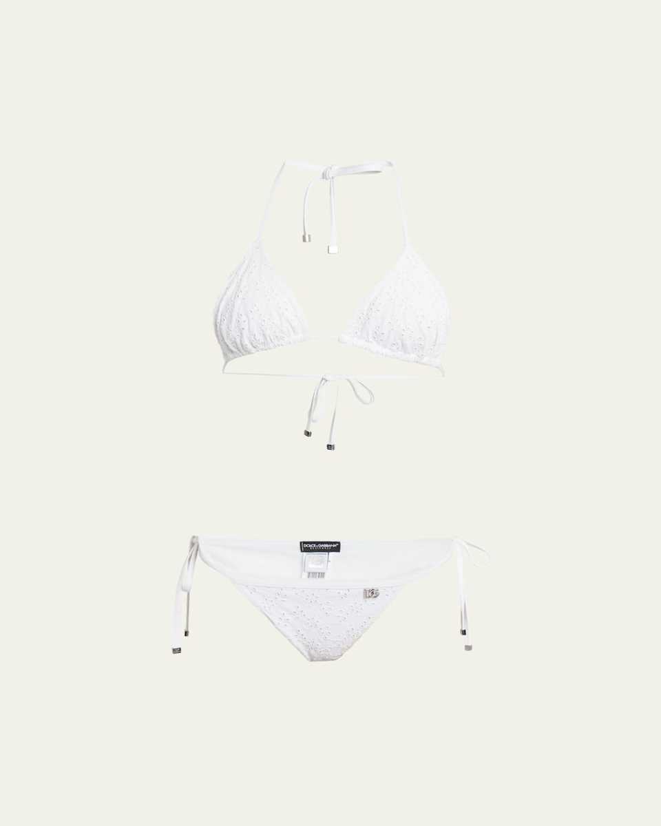 Capri Eyelet Triangle Two-Piece Swimsuit