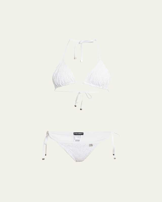 Capri Eyelet Triangle Two-Piece Swimsuit