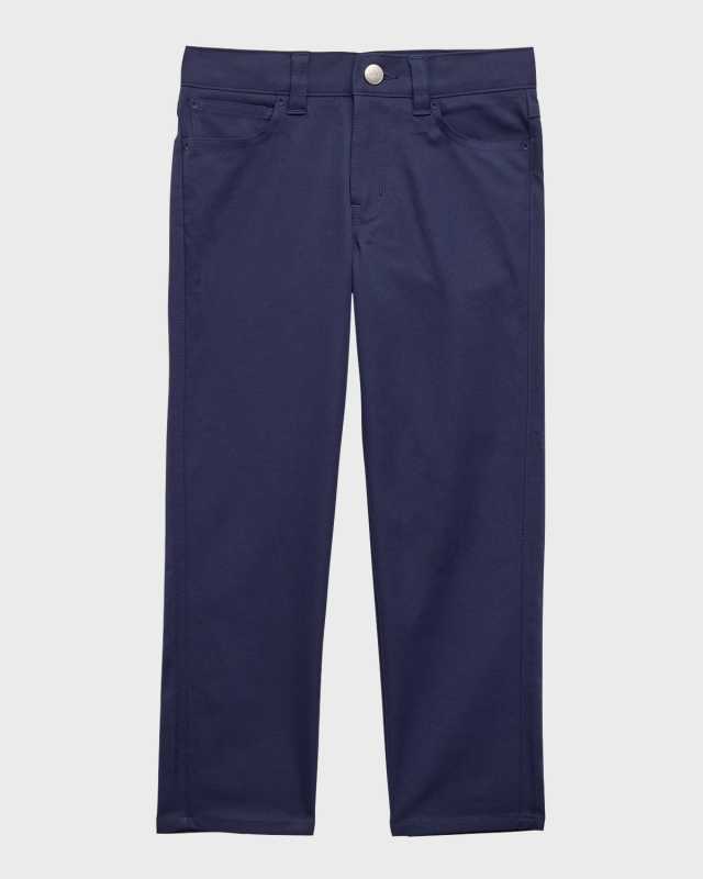 Boy's Straight Leg Twill Pants, Size XS-XL