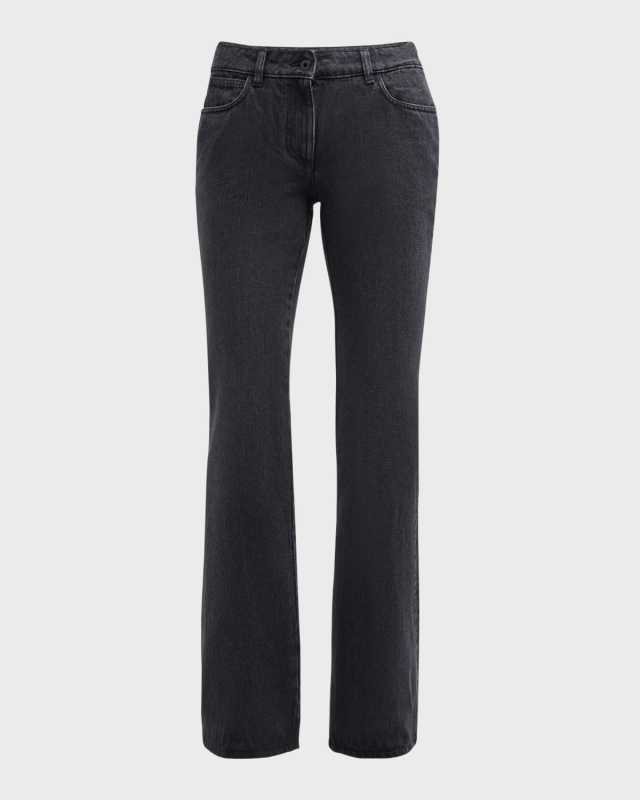 Low-Rise 5-Pocket Slim Flared Denim Pants