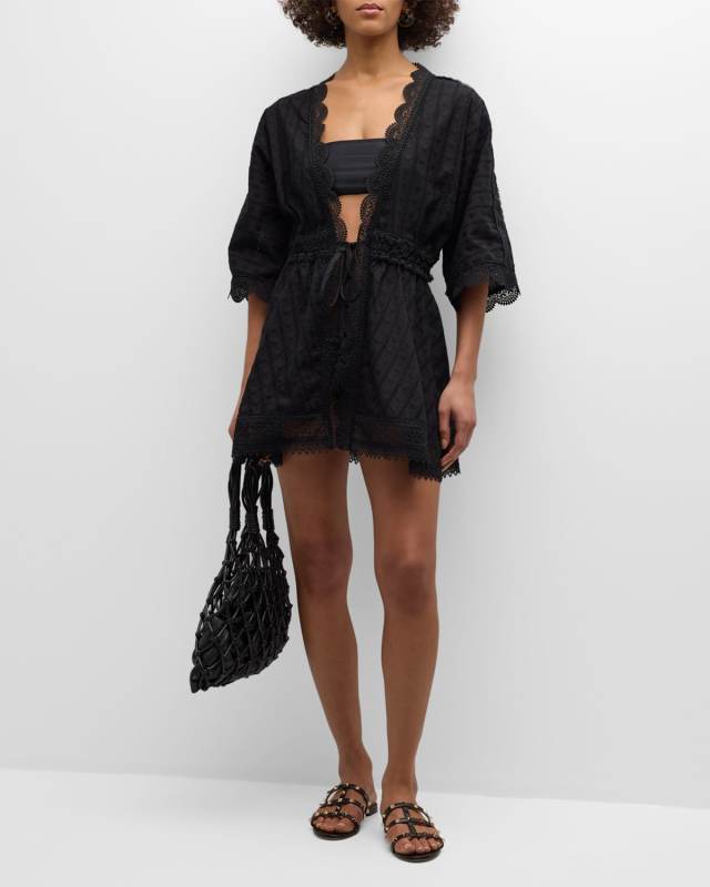 Oxana Embroidered Kimono Coverup