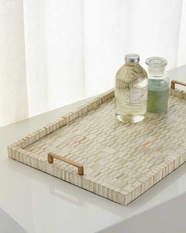 Bone Tray with Nickel Handles