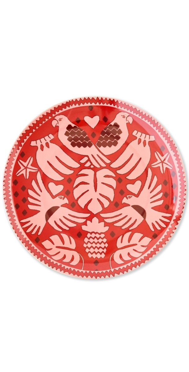 FARM Rio Day and Night Scarve Joy A La Carte Plate Red