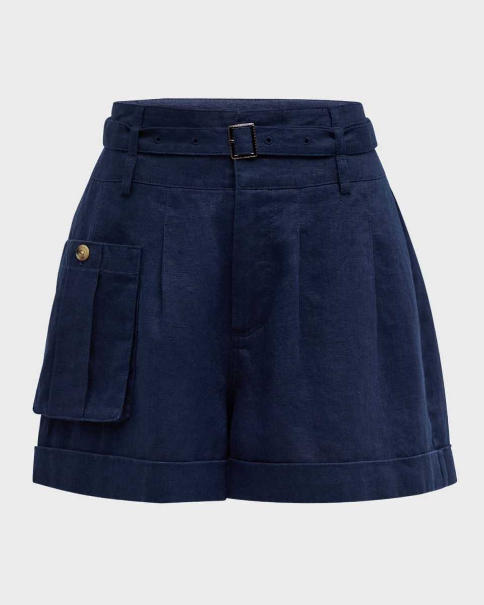 Heavyweight Linen High-Waisted Shorts