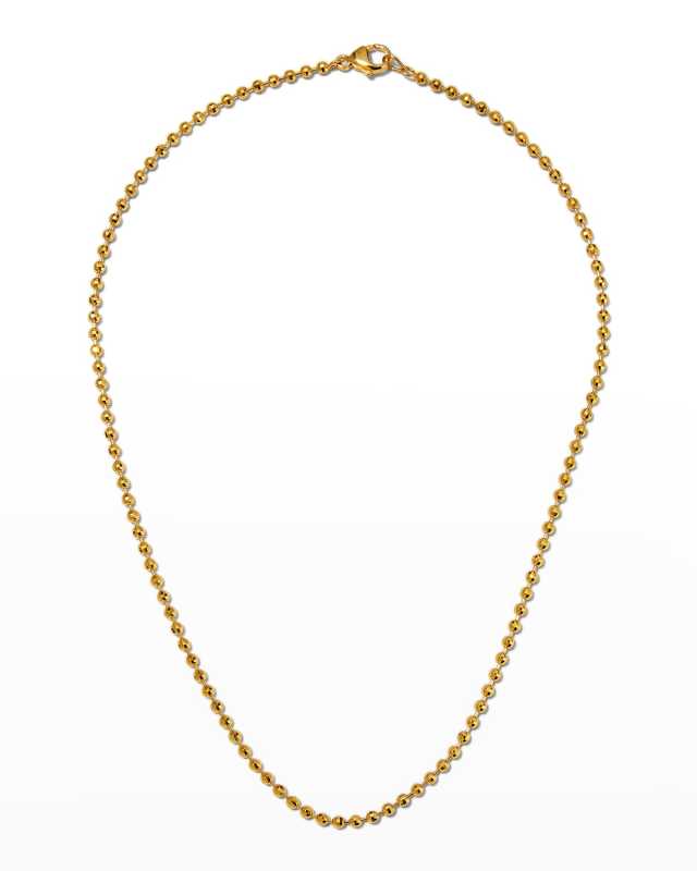 20k 3mm Disco Ball Chain Necklace, 18"L