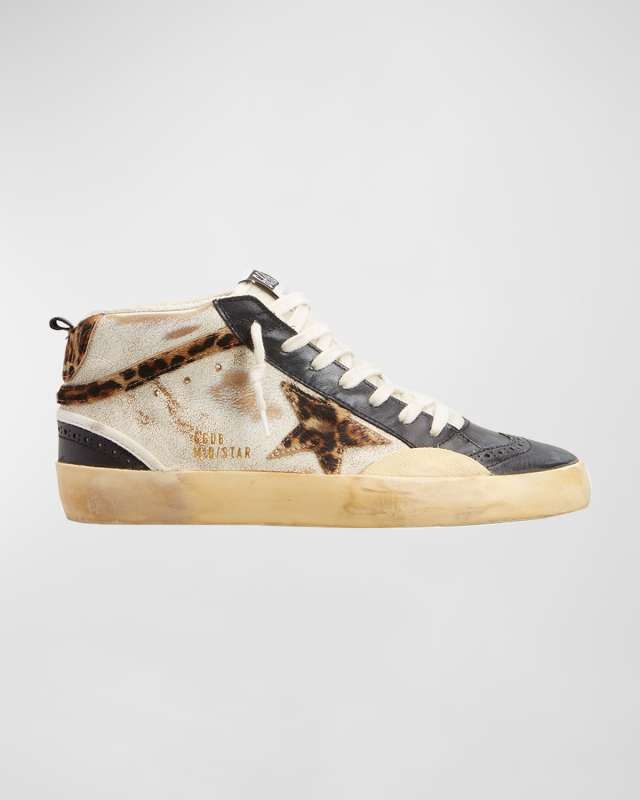 Mid Star Rustic Leather Sneakers