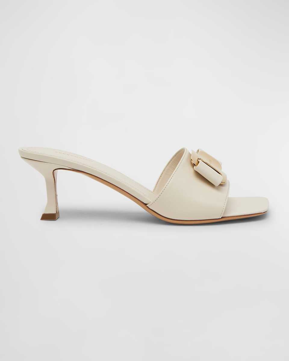 Zelie Leather Bow Mule Sandals