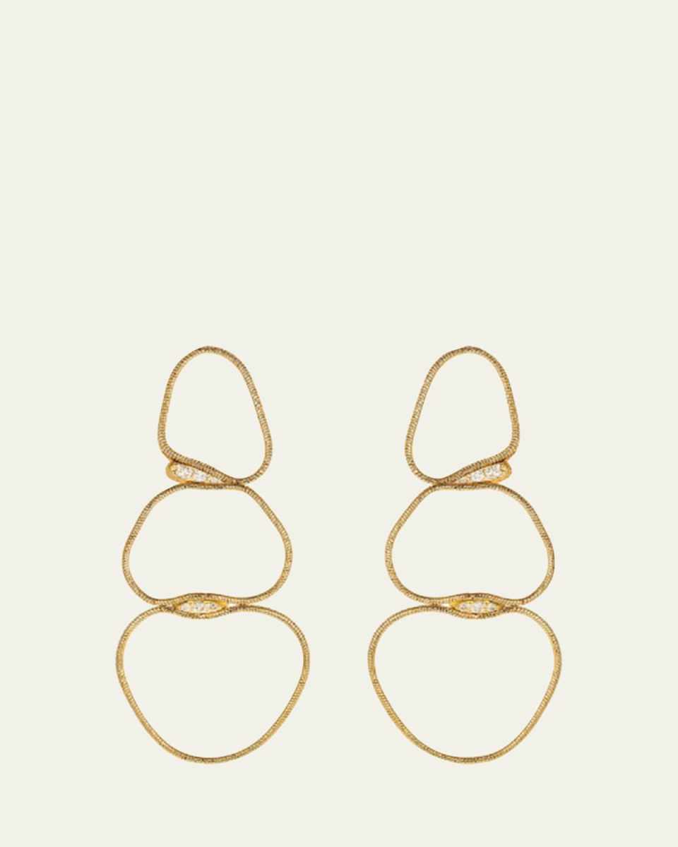 18k Yellow Gold Medium Diamond Chain Earrings
