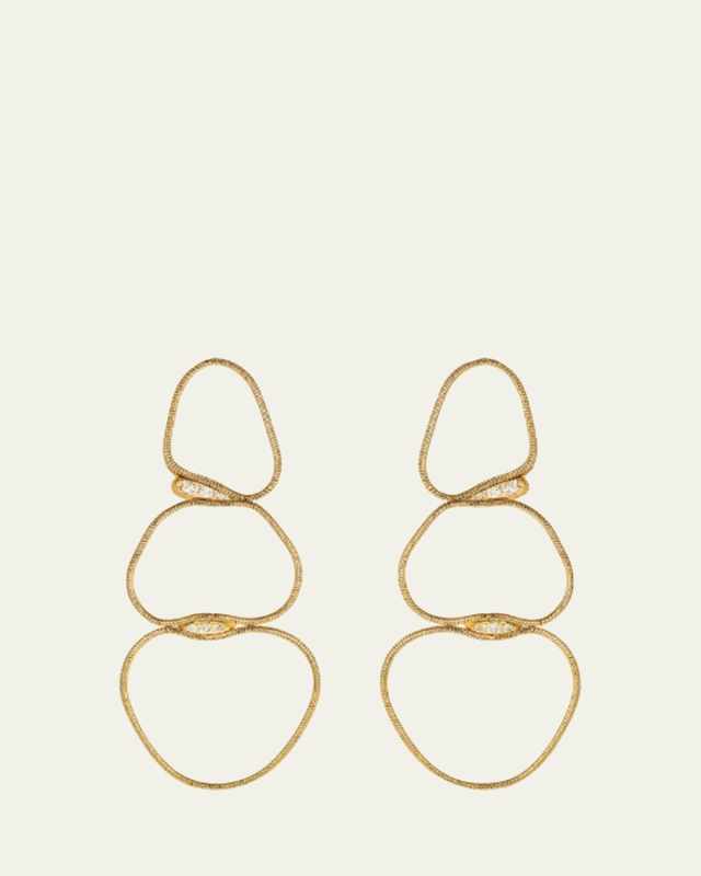 18k Yellow Gold Medium Diamond Chain Earrings