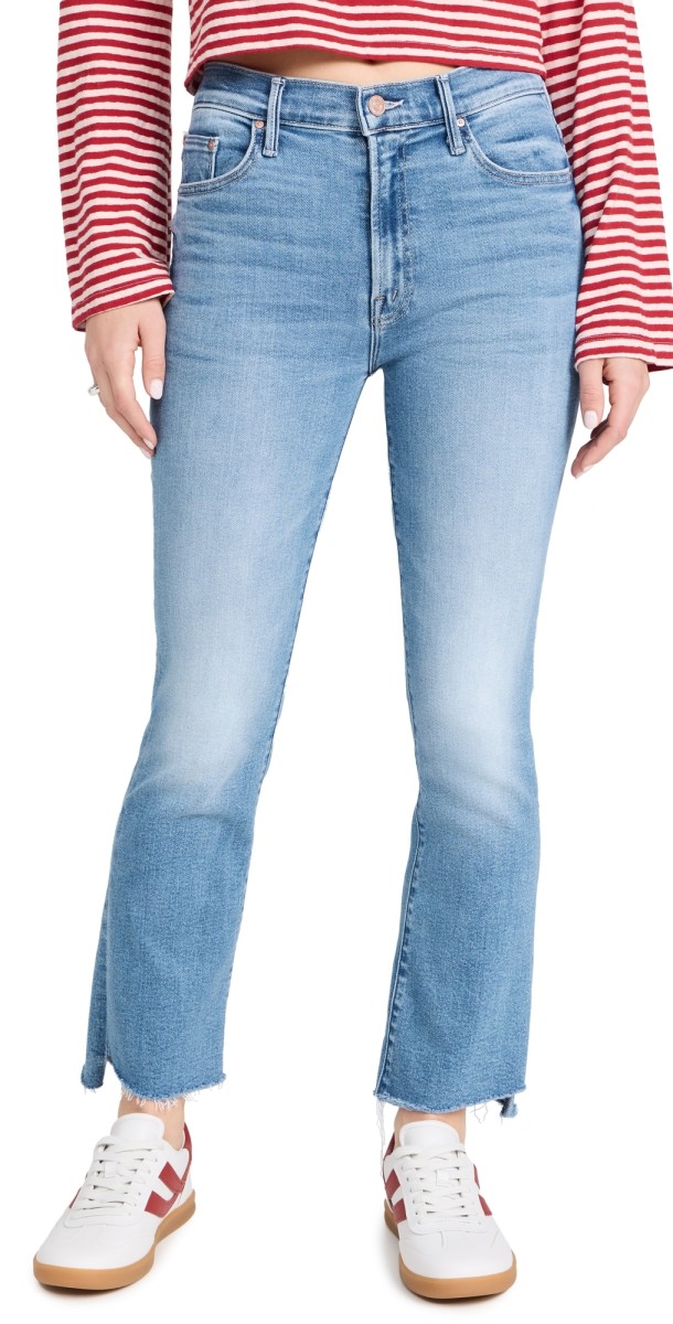 MOTHER The Insider Crop Step Fray Jeans Out of the Blue