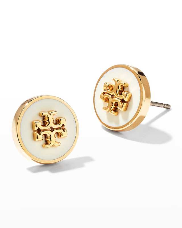 Kira Enamel Circle Stud Earrings