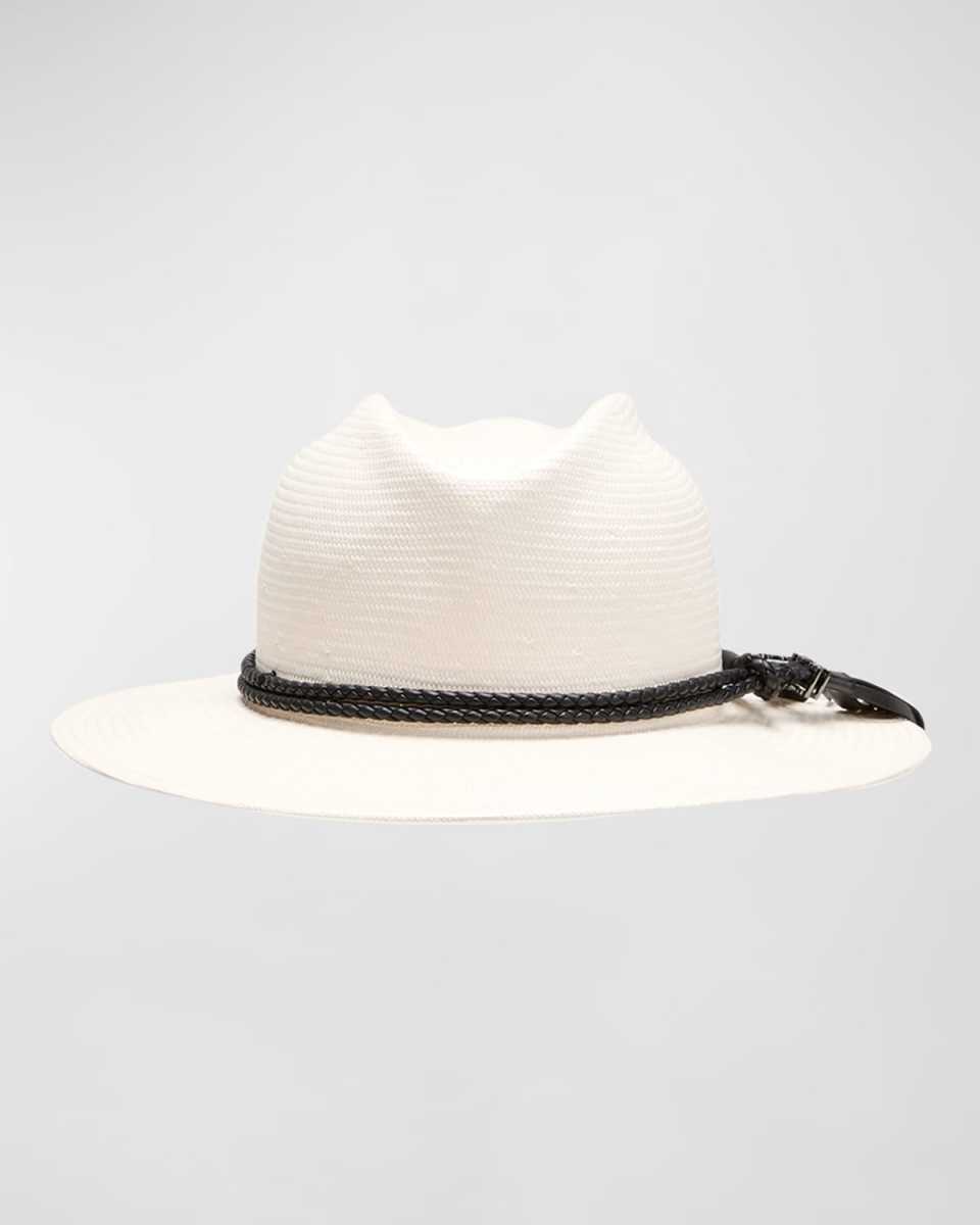 Elfi Straw Fedora With a Braided Leather Band