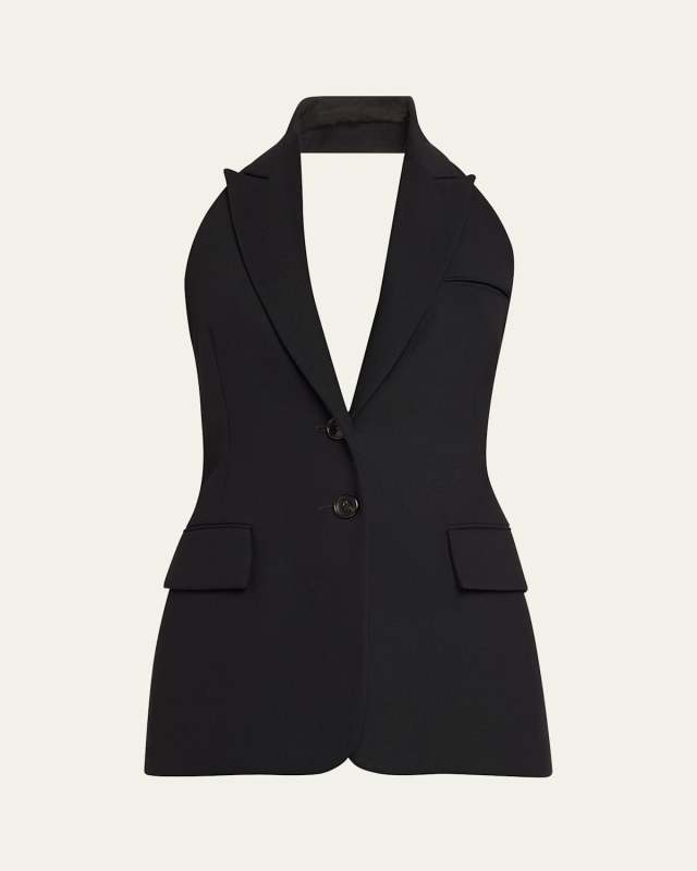 Alexa Single-Breasted Halter Vest