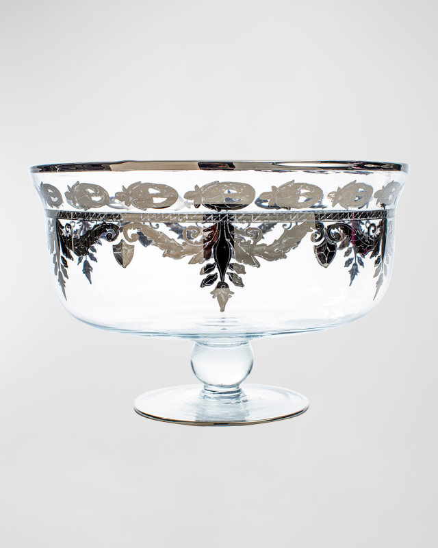Vetro Platinum Large Footed Bowl