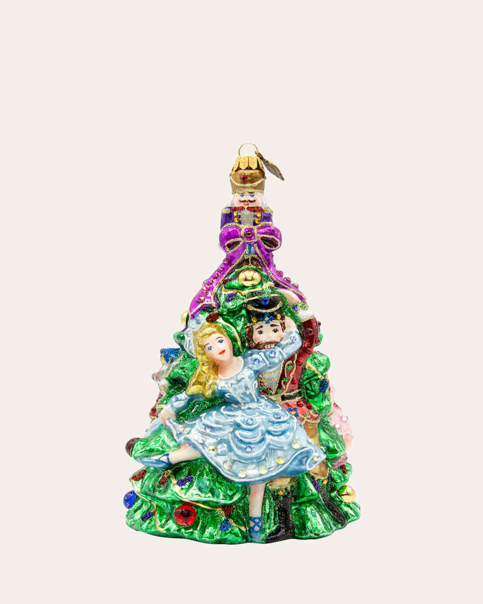 Clara and the Nutcracker Glass Christmas Ornament
