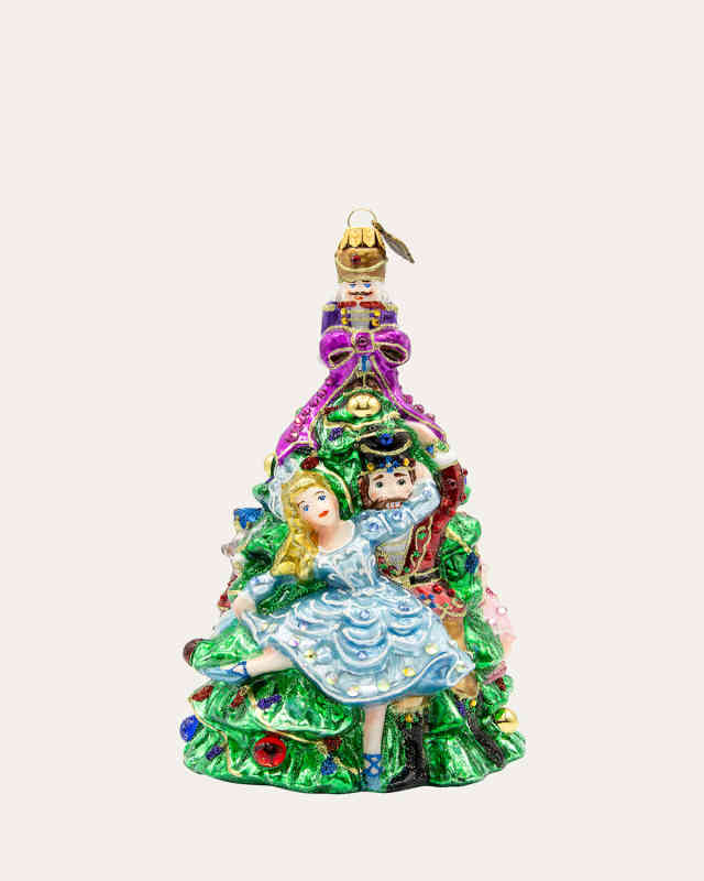 Clara and the Nutcracker Glass Christmas Ornament