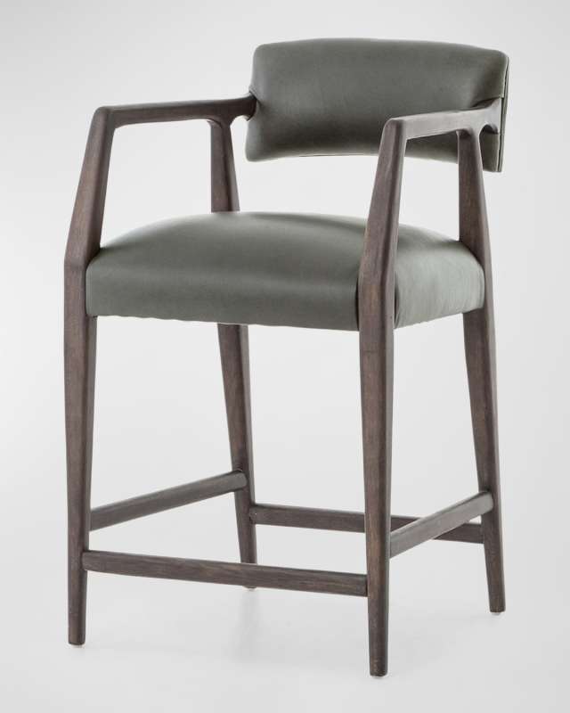 Tyler Leather Counter Stool, 26"