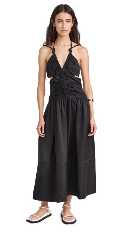 Proenza Schouler Viscose Linen Dress Black