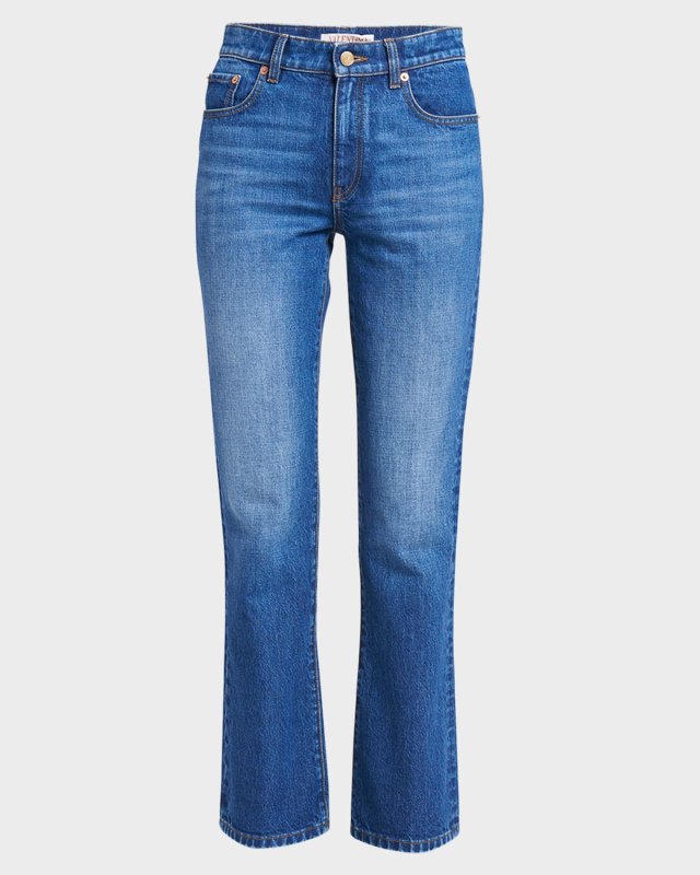 V-Logo Pocket Flare Jeans