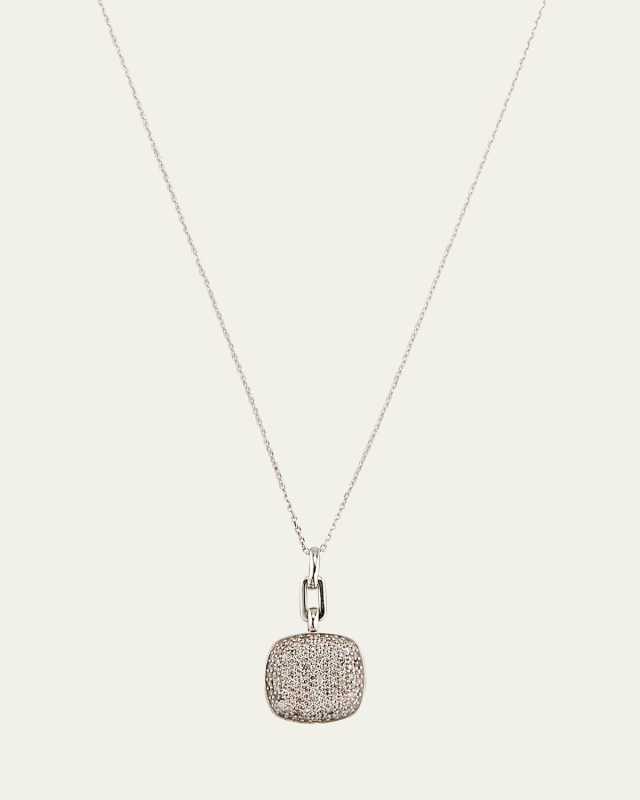 Slim "Rae" Locket Necklace with Salt and Pepper Diamonds