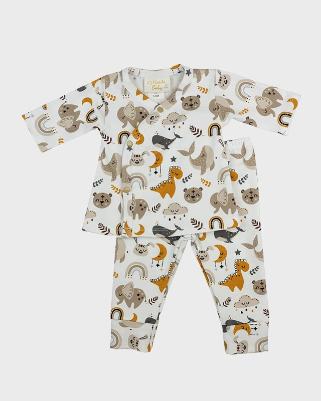 Boy's Safari Love Top W/ Pants Set, Size Newborn-12