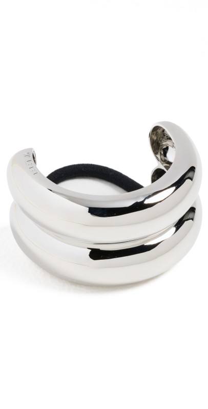 LELET NY Glossy Double Arch Pony Cuff Rhodium