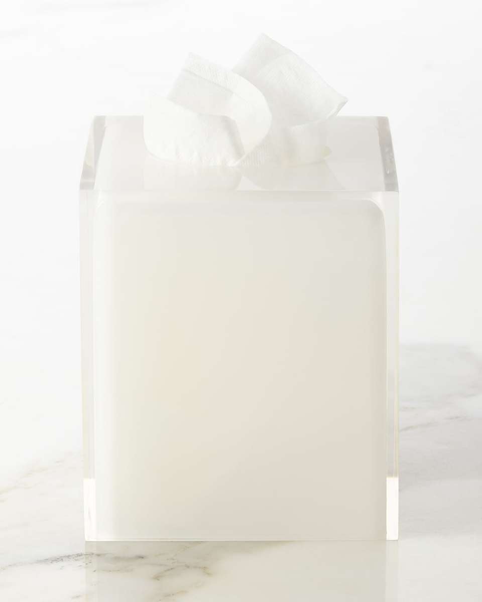 White Hollywood Tissue Box Cover