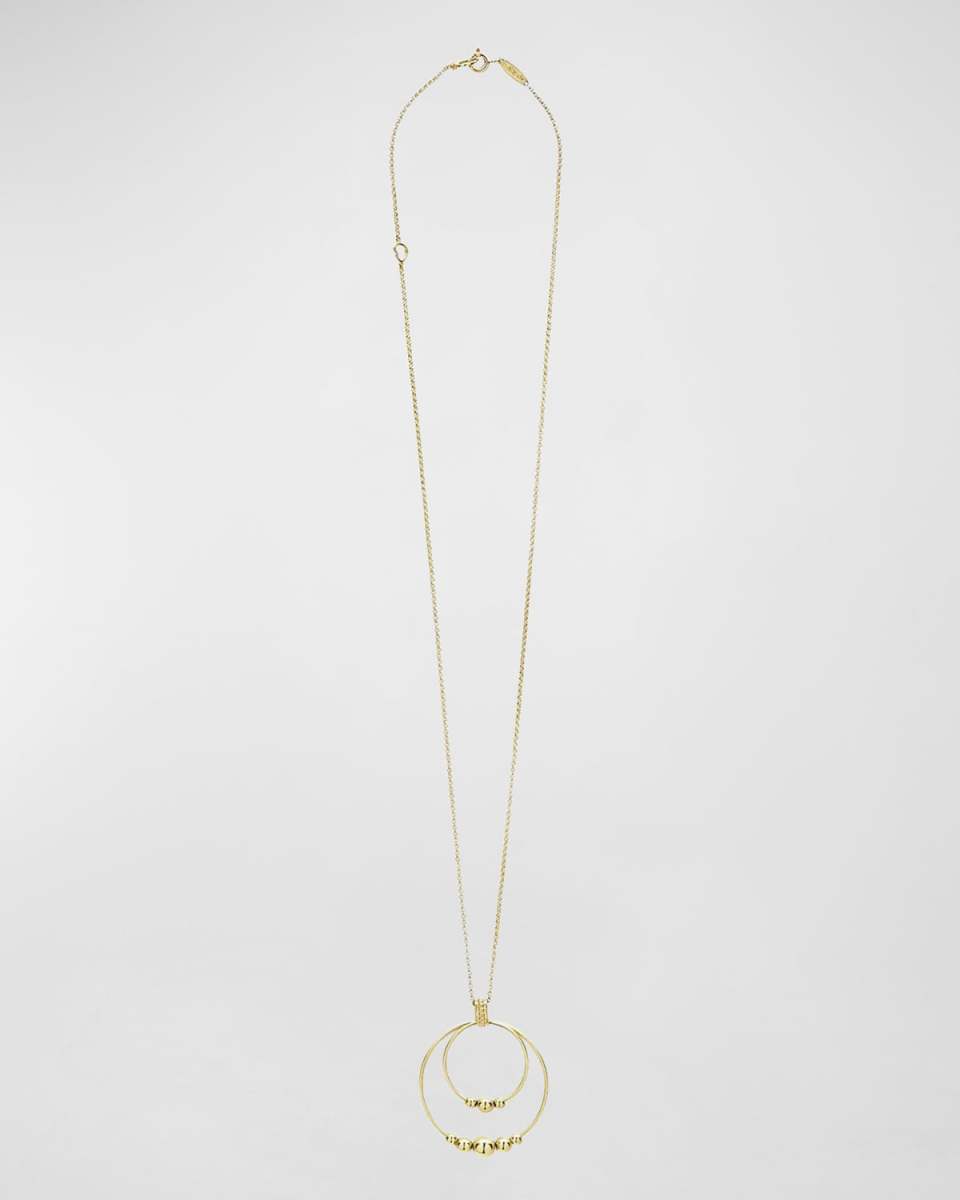 Caviar 18k Gold 2-Circle Pendant Necklace