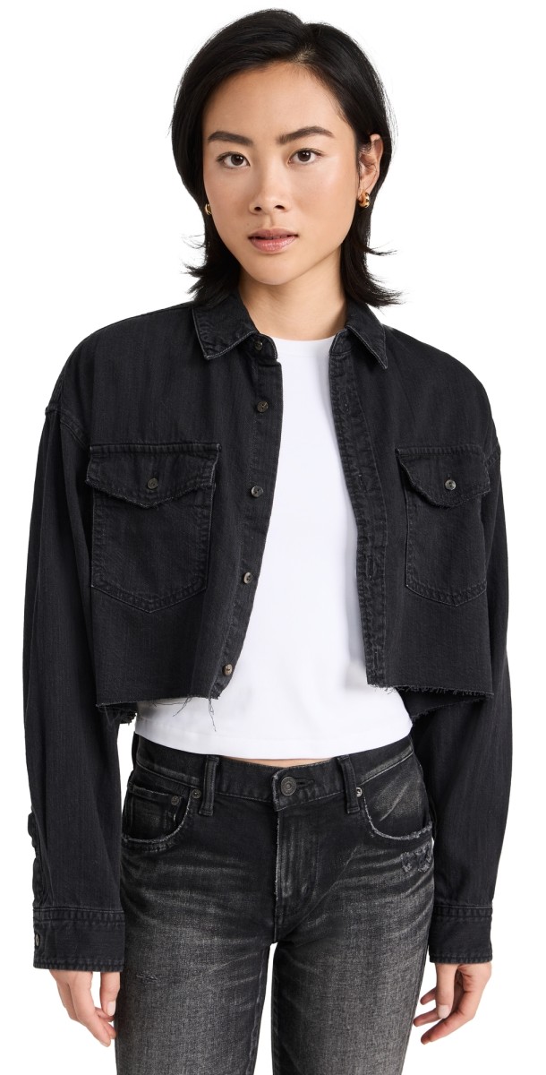 MOUSSY VINTAGE Artesia Cropped Shirt Black