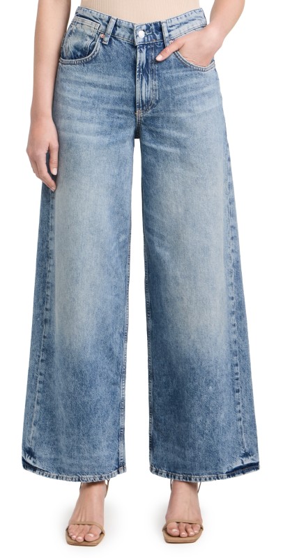 Free People Waterfalls Baggy Wide Leg Jeans Outlaw