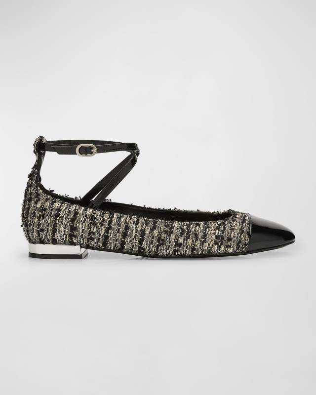 Eden Tweed Crisscross Ballerina Flats