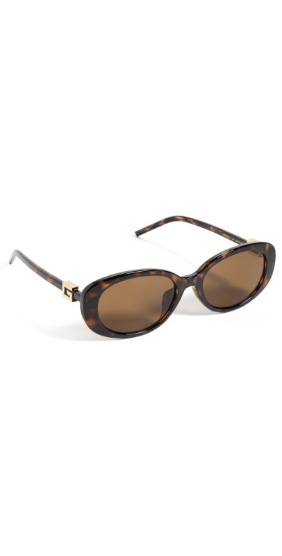 Gucci G String Oval Sunglasses Havana-Havana-Brown