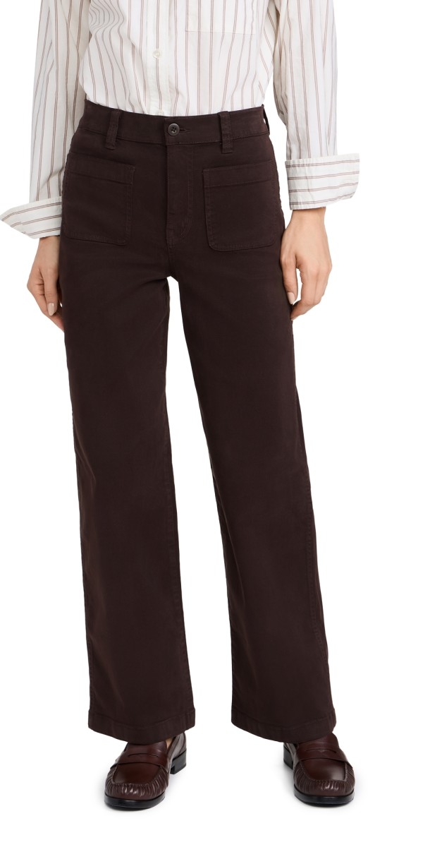 Madewell Patch Pocket Emmett Winnitex Twill Trousers Dark Carob