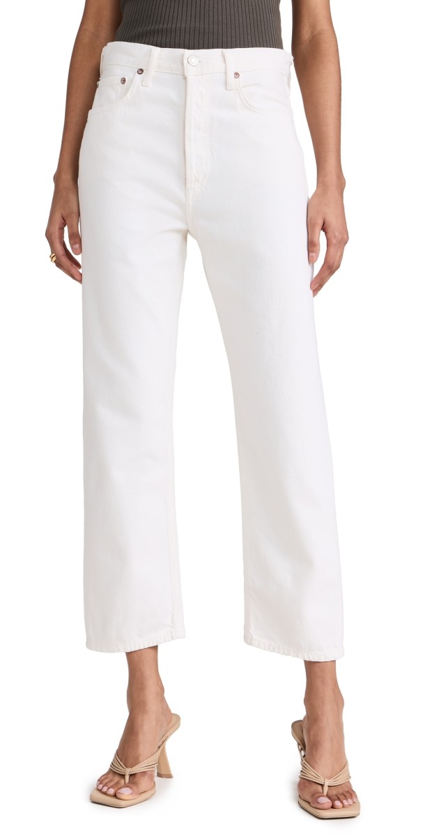 AGOLDE 90s Crop: Mid Rise Loose Straight Jeans Fortune Cookie