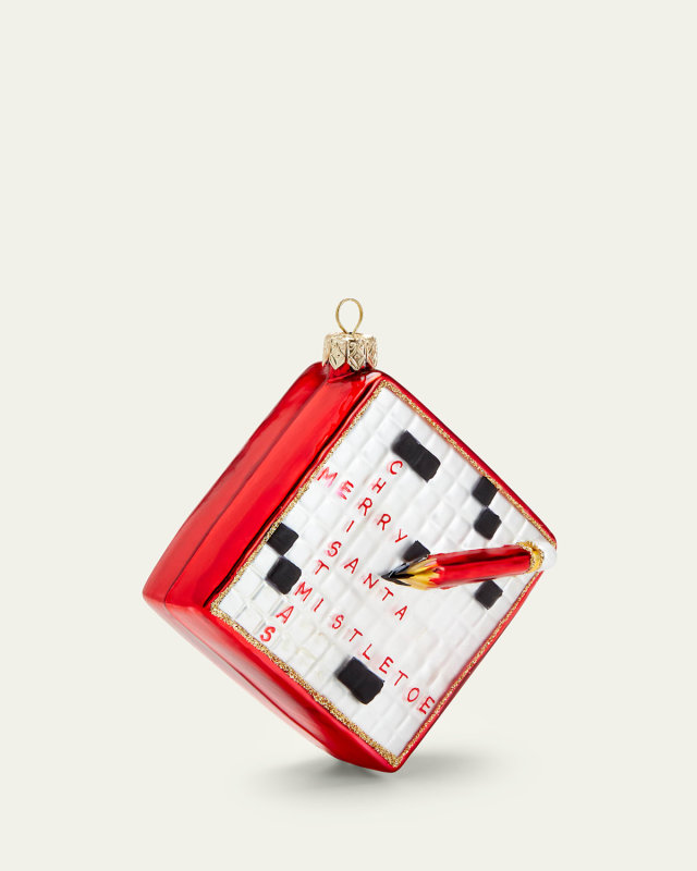 Crossword Puzzle Christmas Ornament