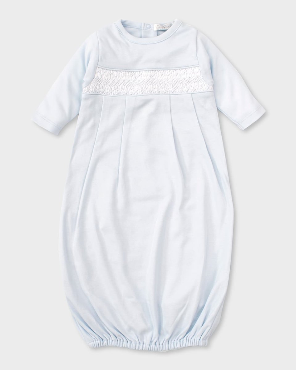 Boy's Hand-Smocked Pima Cotton Gown, Size Newborn